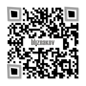 QR kód odkazujúci na Facebook stránku atelier BLIZNAKOV